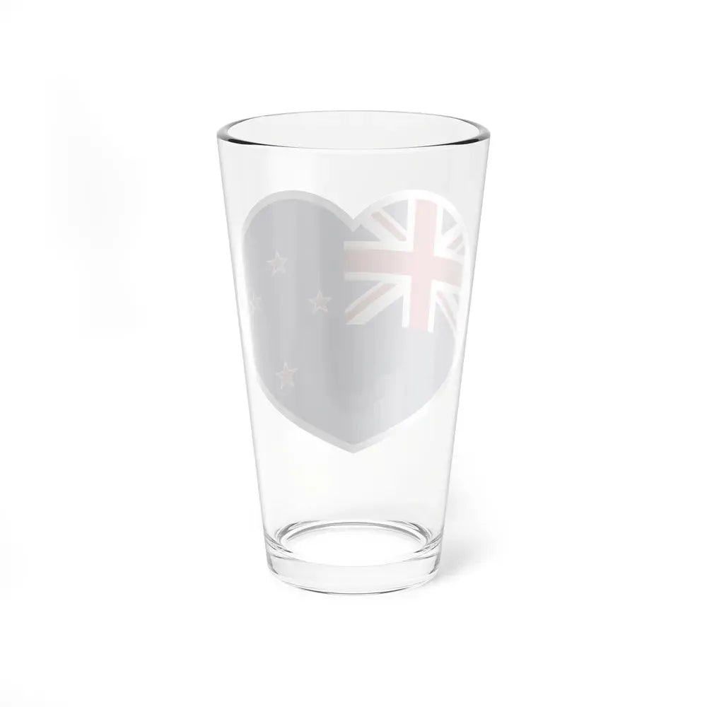 Heart Flag of New Zealand - Pint Glass 16oz - Go Mug Yourself