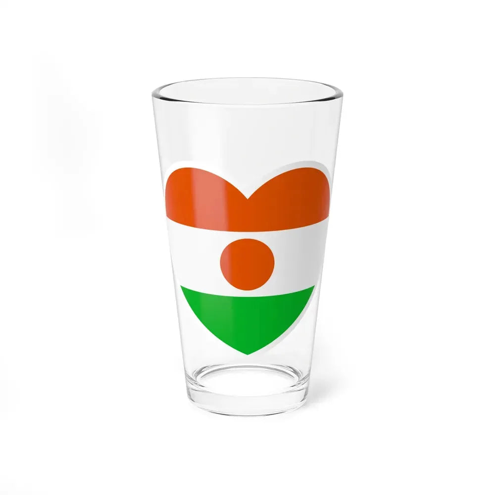 Heart Flag of Niger - Pint Glass 16oz 16oz - Go Mug Yourself