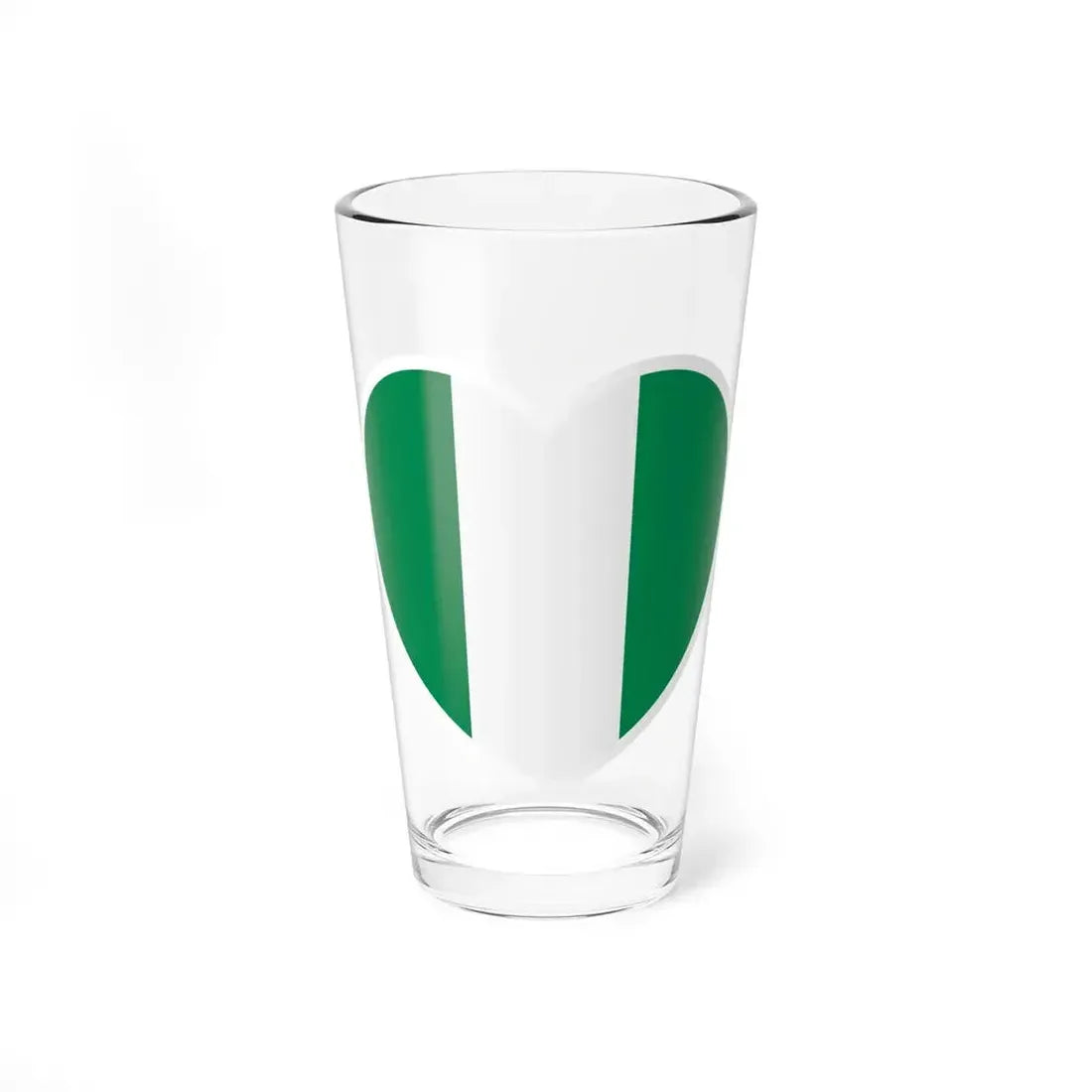 Heart Flag of Nigeria - Pint Glass 16oz 16oz - Go Mug Yourself