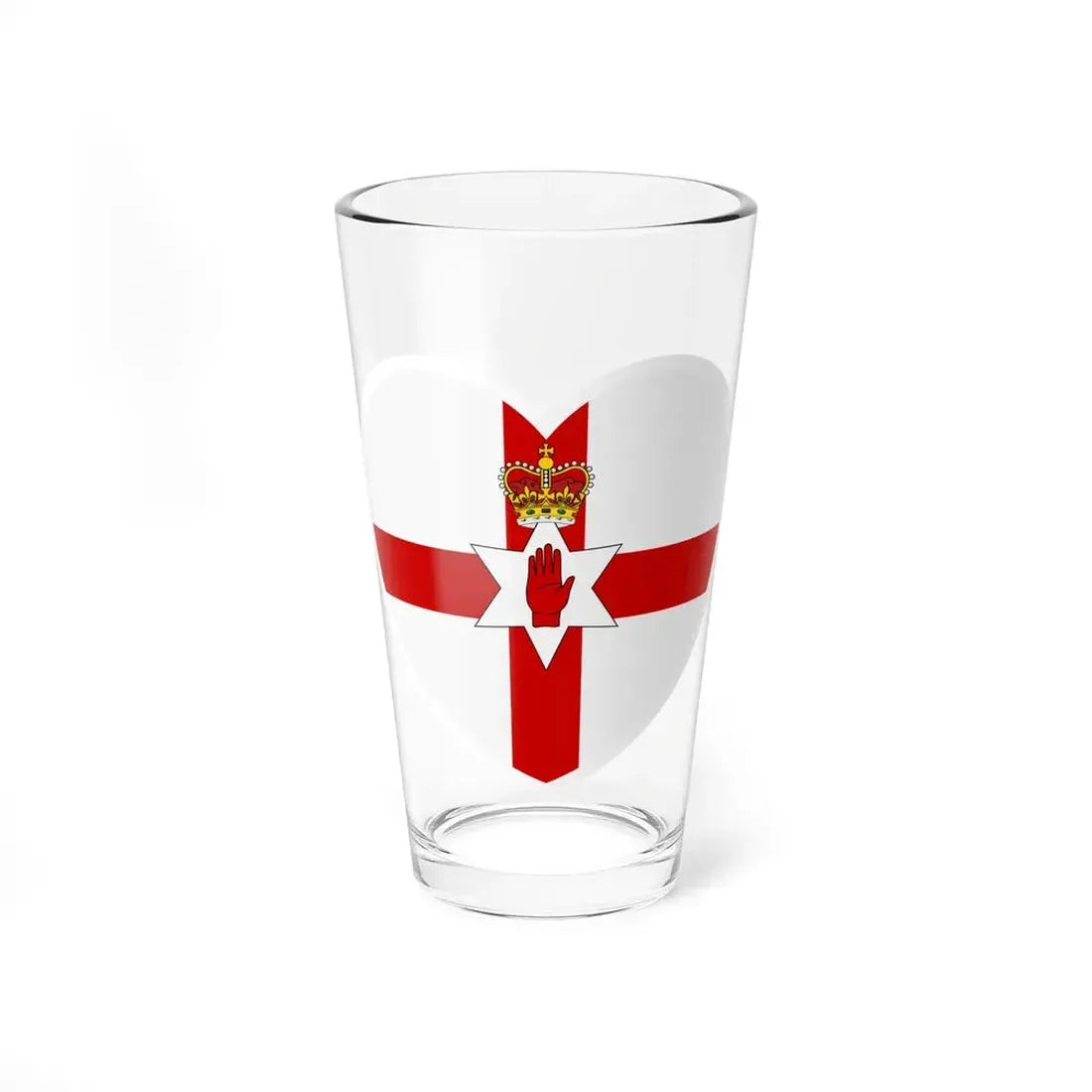 Heart Flag of Northern Ireland - Pint Glass 16oz 16oz - Go Mug Yourself