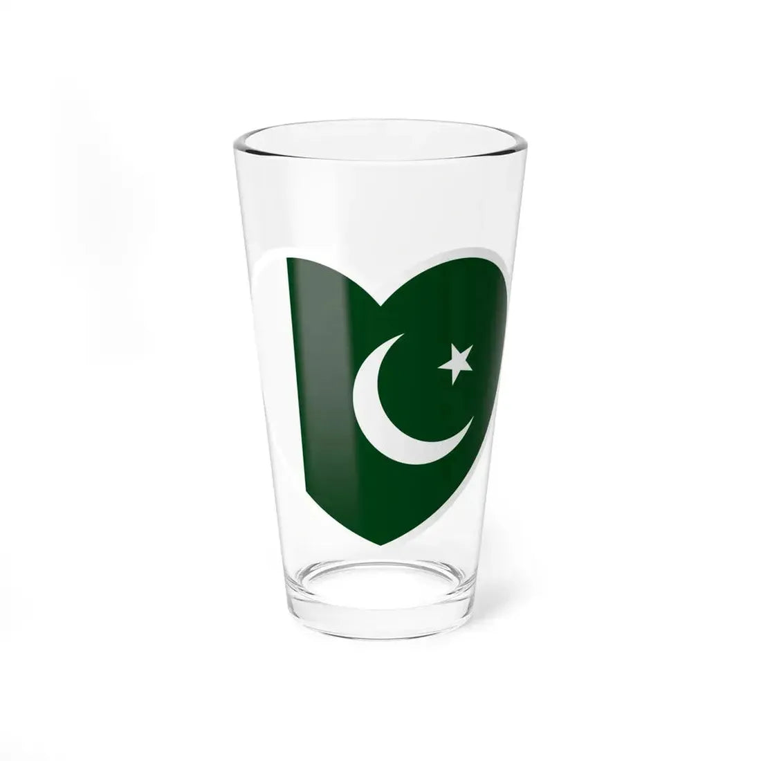 Heart Flag of Pakistan - Pint Glass 16oz 16oz - Go Mug Yourself