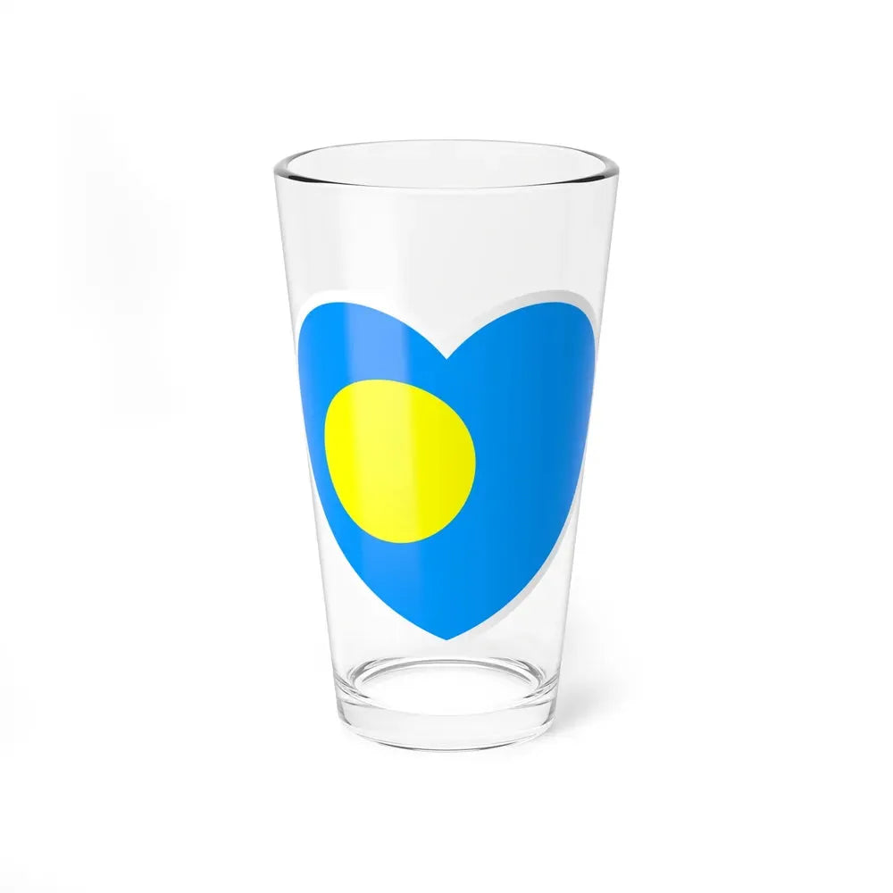 Heart Flag of Palau - Pint Glass 16oz 16oz - Go Mug Yourself