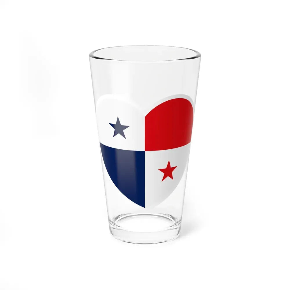 Heart Flag of Panama - Pint Glass 16oz 16oz - Go Mug Yourself