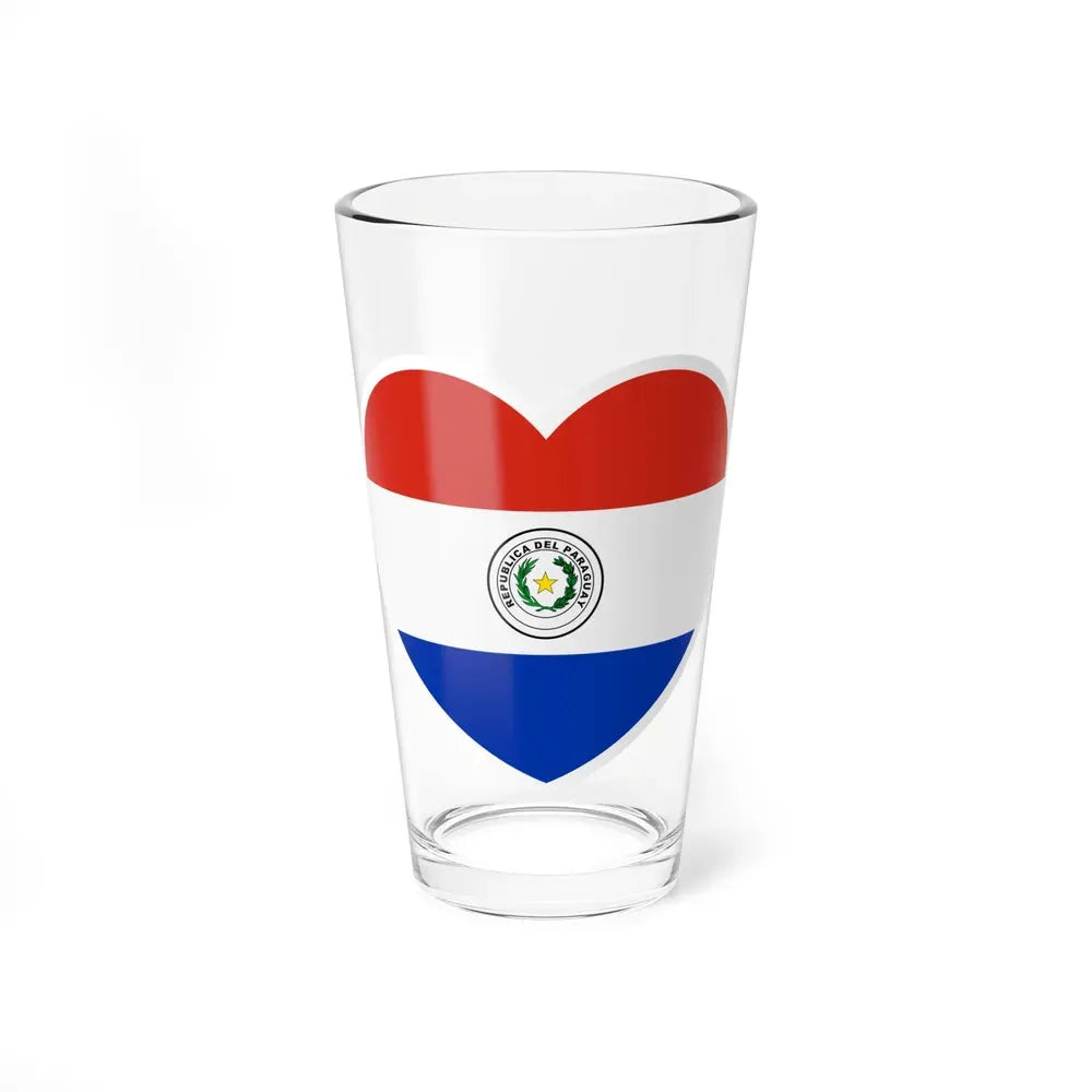 Heart Flag of Paraguay - Pint Glass 16oz 16oz - Go Mug Yourself