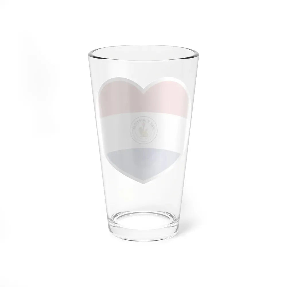 Heart Flag of Paraguay reverse - Pint Glass 16oz - Go Mug Yourself