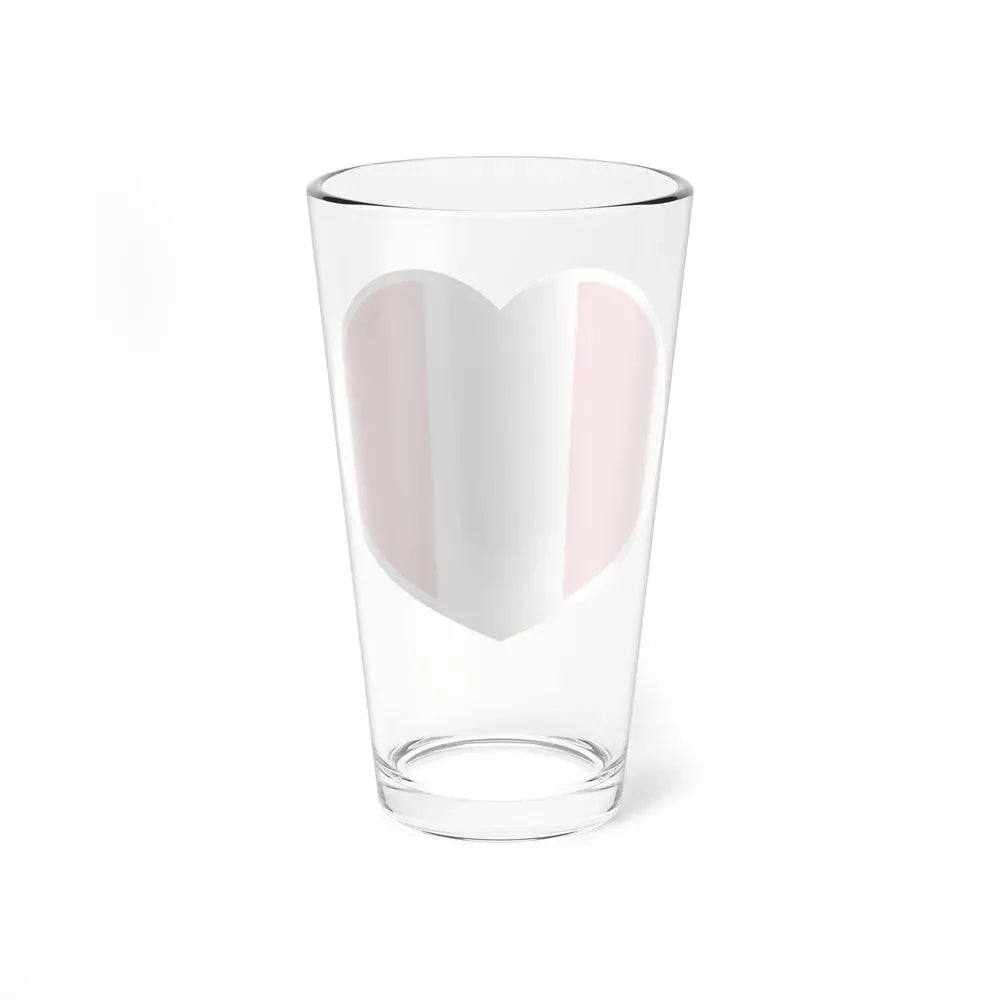 Heart Flag of Peru - Pint Glass 16oz - Go Mug Yourself