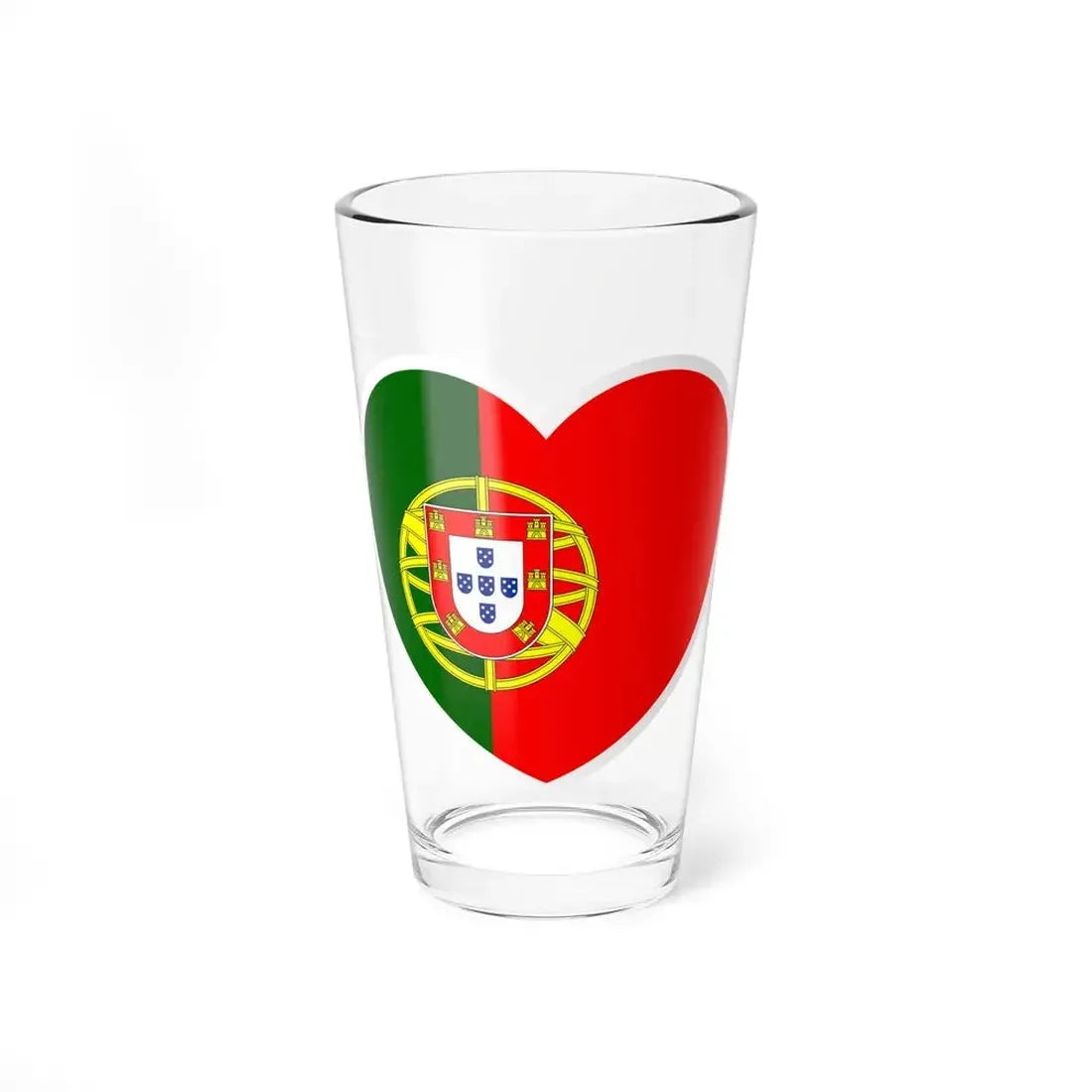 Heart Flag of Portugal - Pint Glass 16oz 16oz - Go Mug Yourself