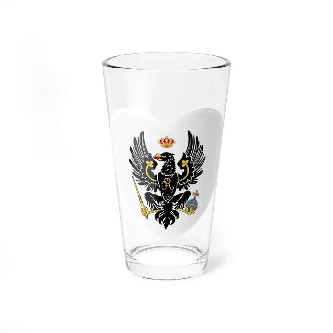 Heart Flag of Prussia 1701-1750 - Pint Glass 16oz 16oz - Go Mug Yourself