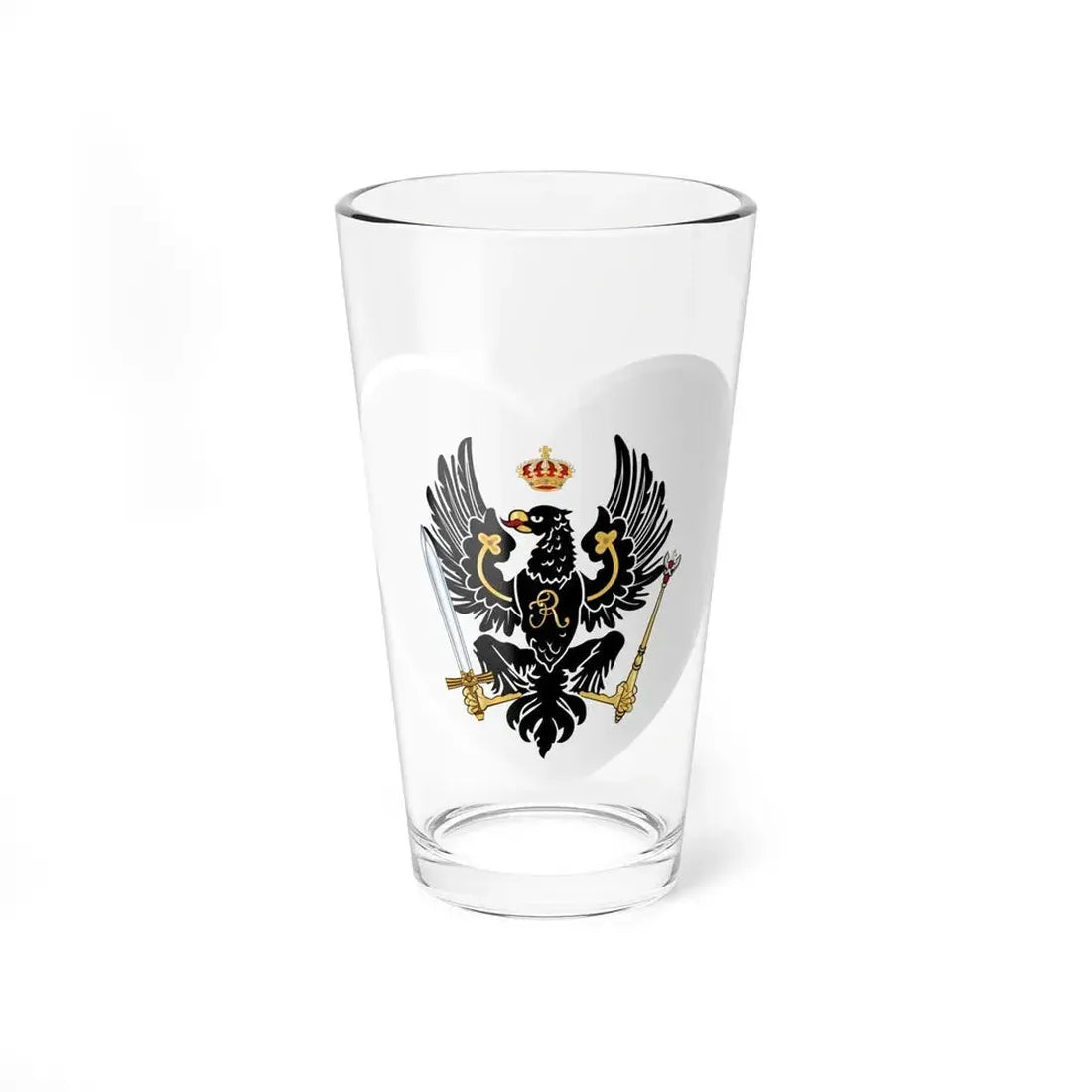 Heart Flag of Prussia 1750-1801 - Pint Glass 16oz 16oz - Go Mug Yourself