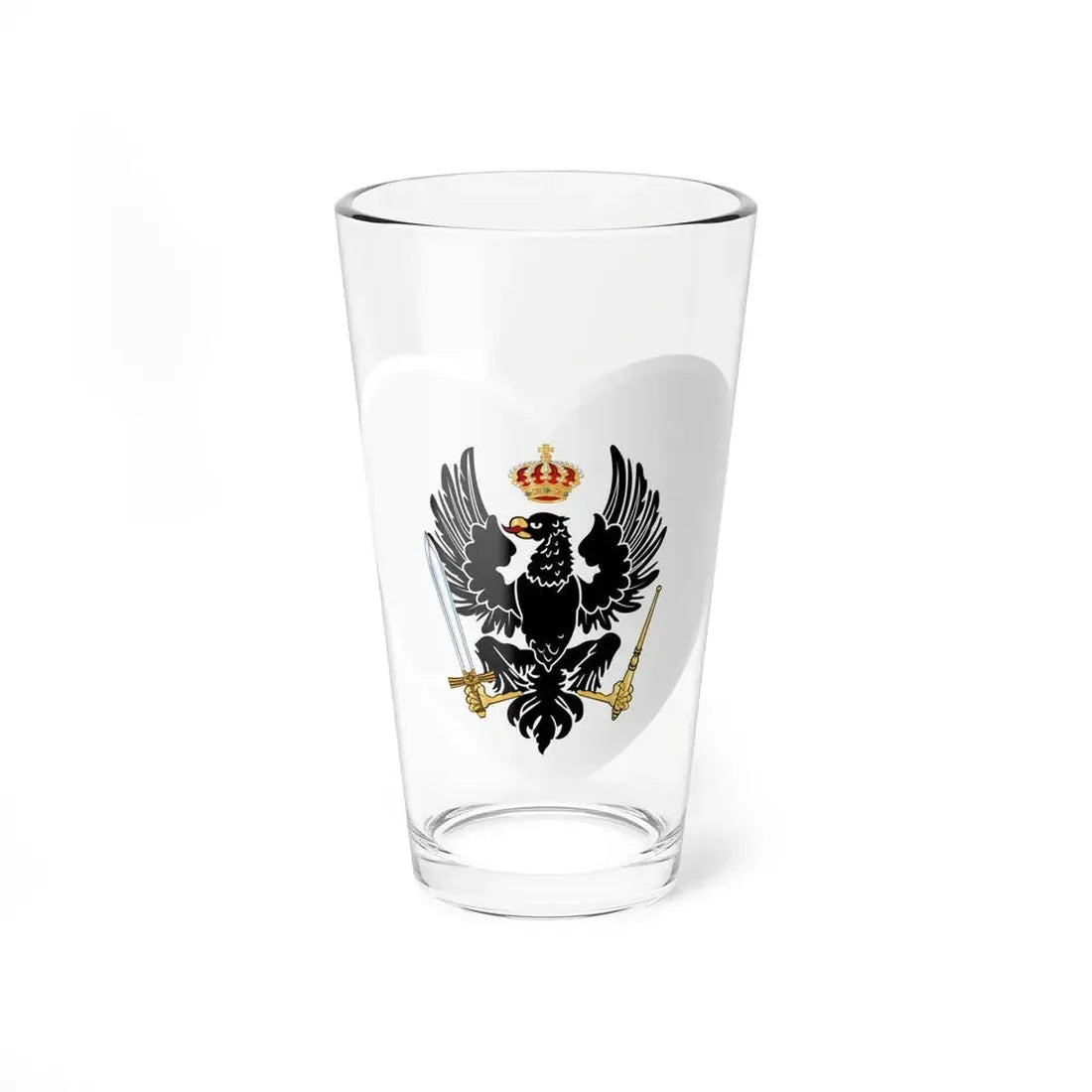 Heart Flag of Prussia 1801-1803 - Pint Glass 16oz 16oz - Go Mug Yourself