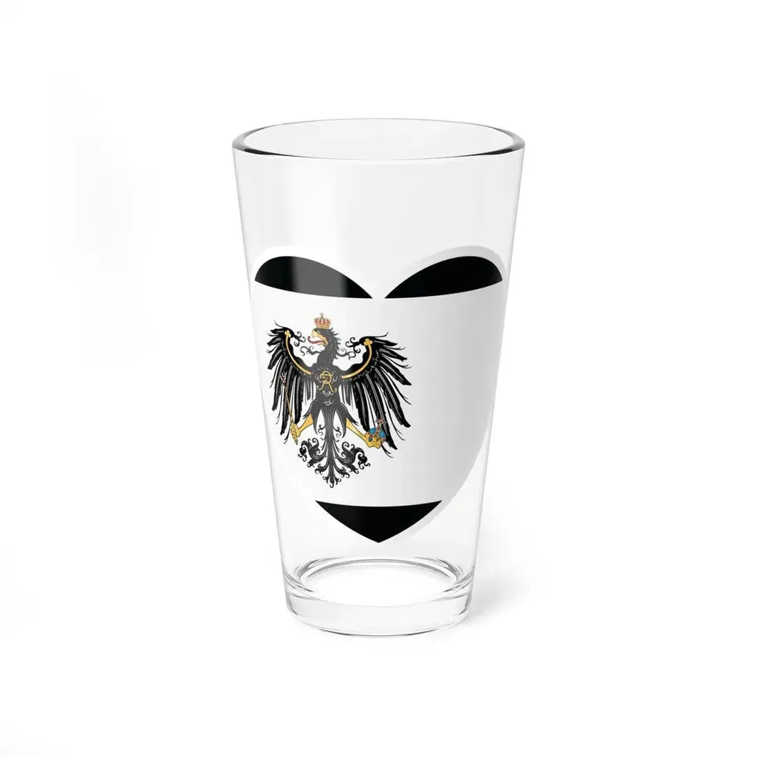 Heart Flag of Prussia 1892-1918 - Pint Glass 16oz 16oz - Go Mug Yourself