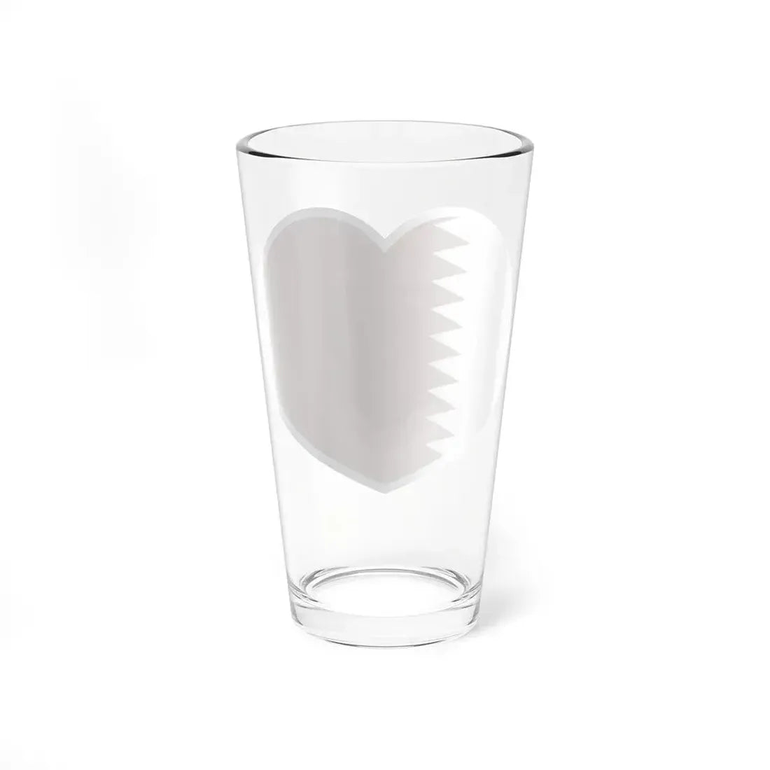 Heart Flag of Qatar - Pint Glass 16oz - Go Mug Yourself