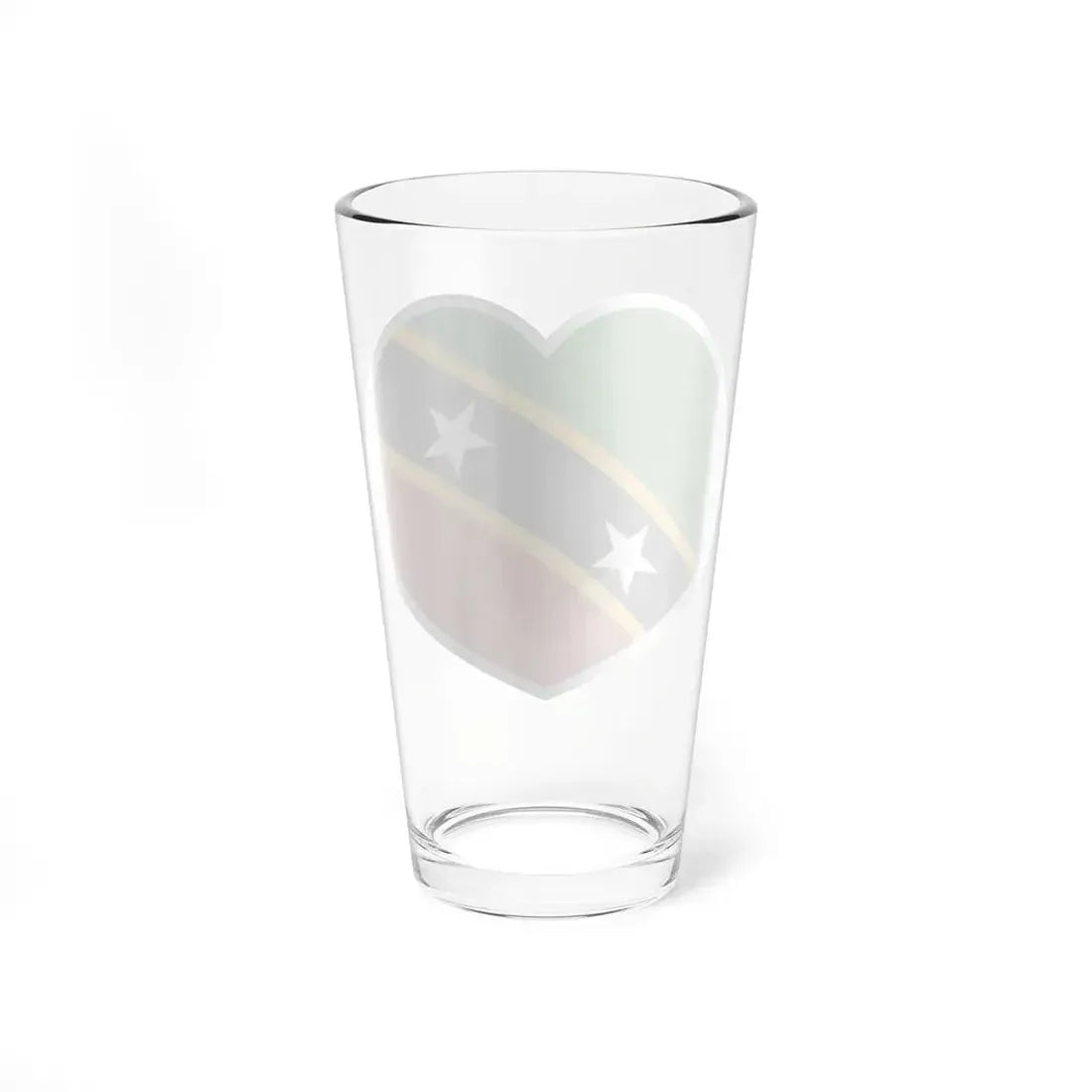 Heart Flag of Saint Kitts and Nevis - Pint Glass 16oz - Go Mug Yourself