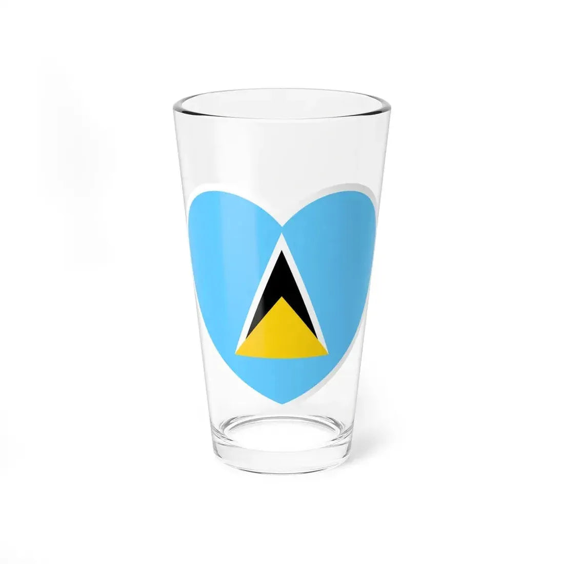 Heart Flag of Saint Lucia - Pint Glass 16oz 16oz - Go Mug Yourself