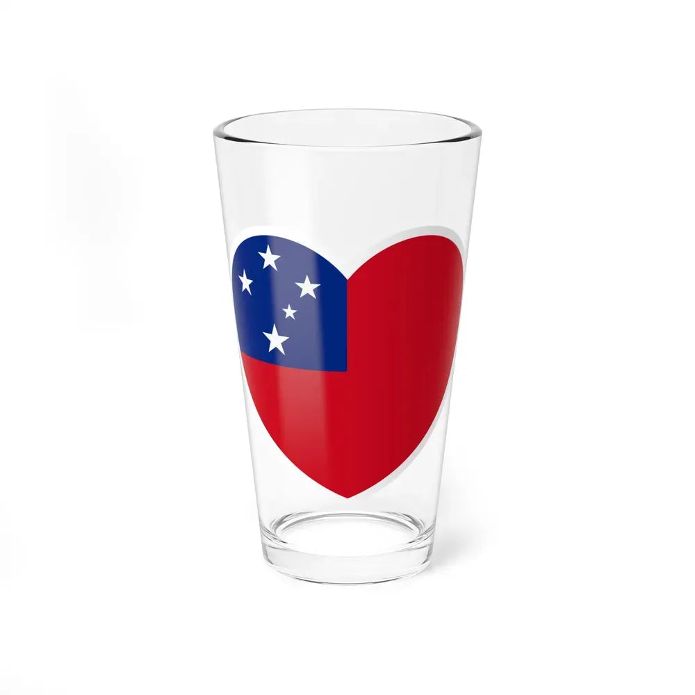 Heart Flag of Samoa - Pint Glass 16oz 16oz - Go Mug Yourself