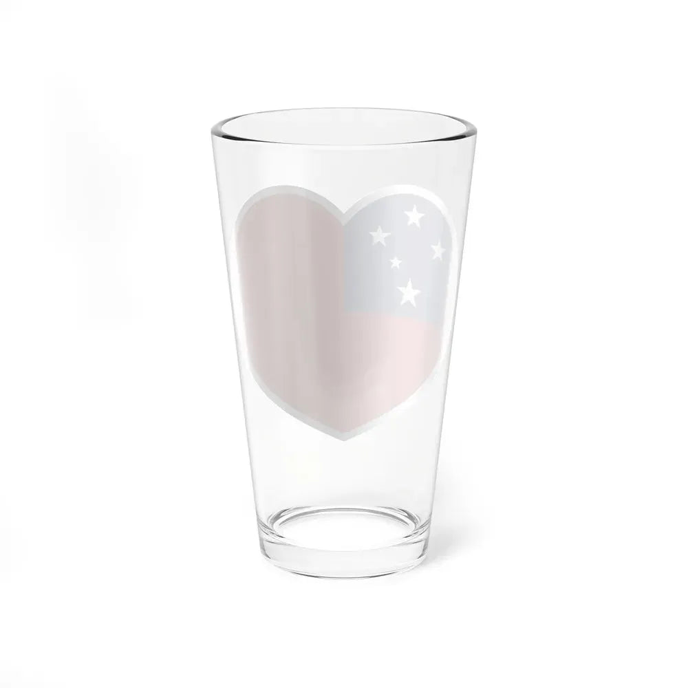 Heart Flag of Samoa - Pint Glass 16oz - Go Mug Yourself