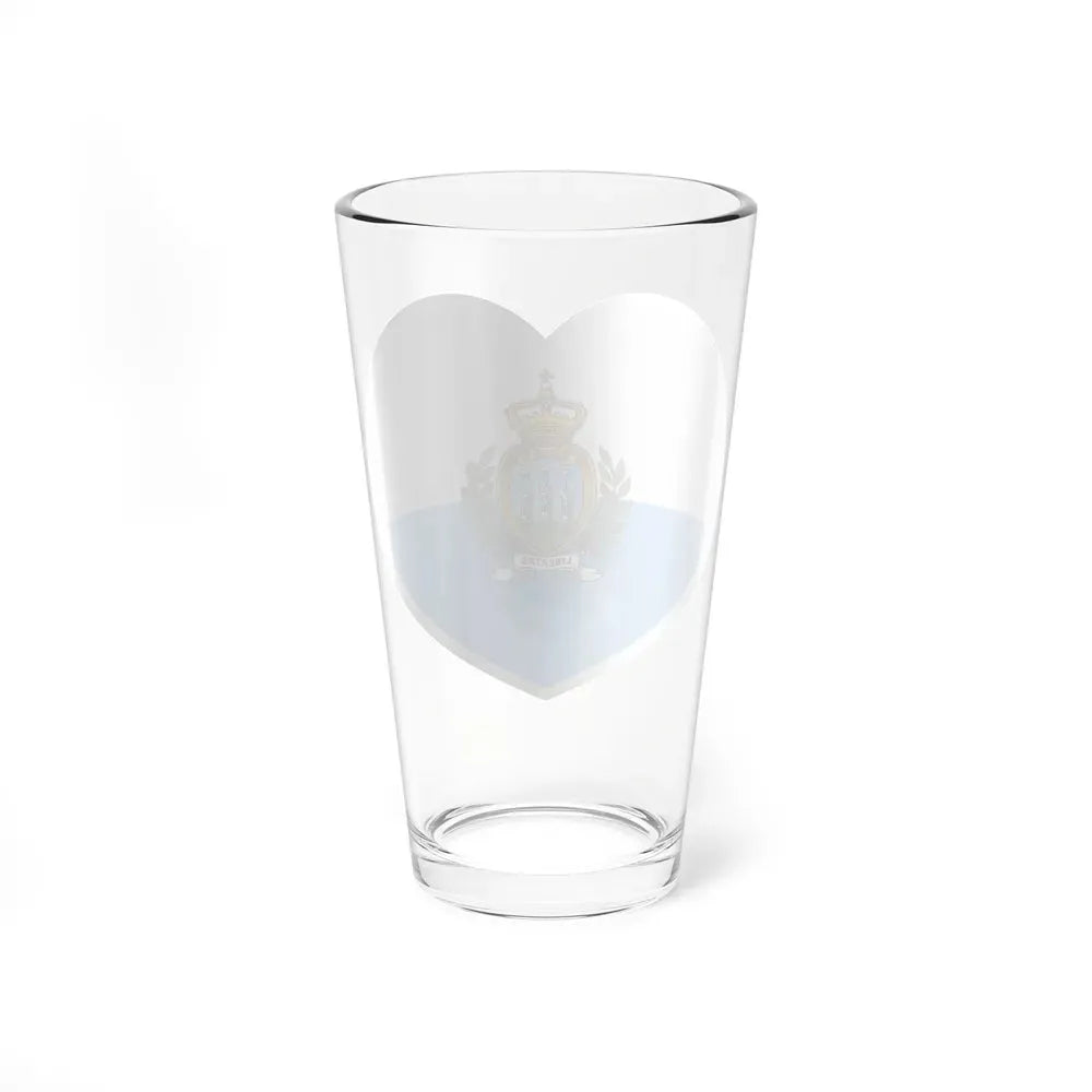 Heart Flag of San Marino - Pint Glass 16oz - Go Mug Yourself