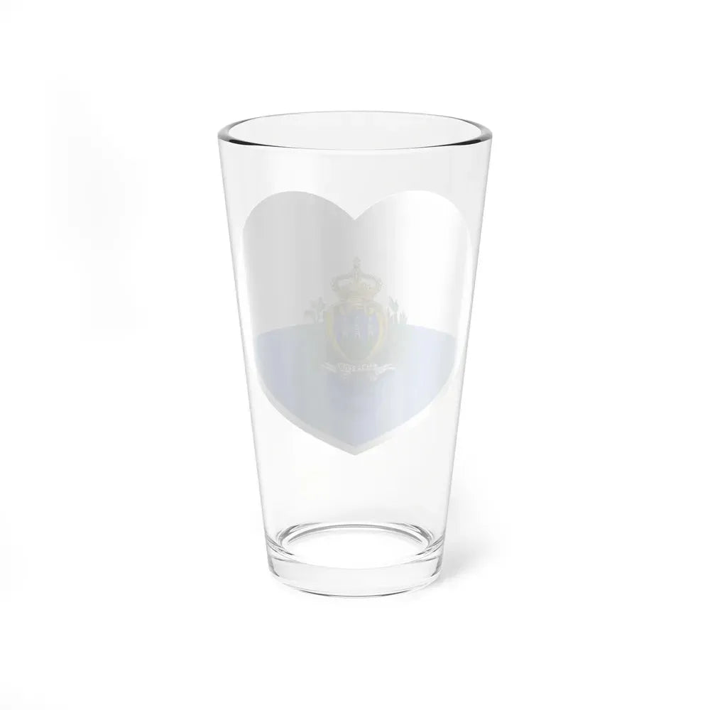 Heart Flag of San Marino pre-2011 - Pint Glass 16oz - Go Mug Yourself