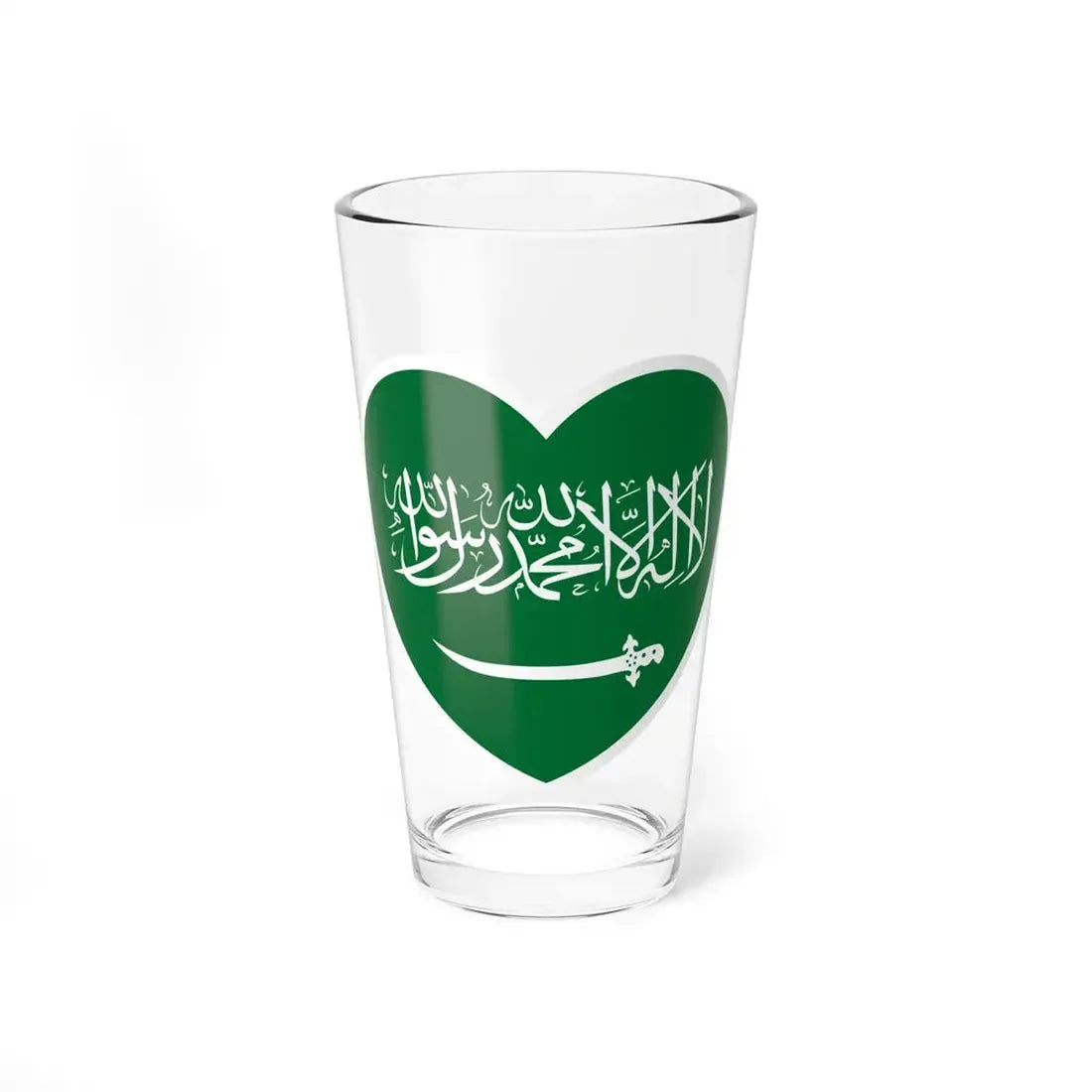 Heart Flag of Saudi Arabia 1938-1973 - Pint Glass 16oz 16oz - Go Mug Yourself