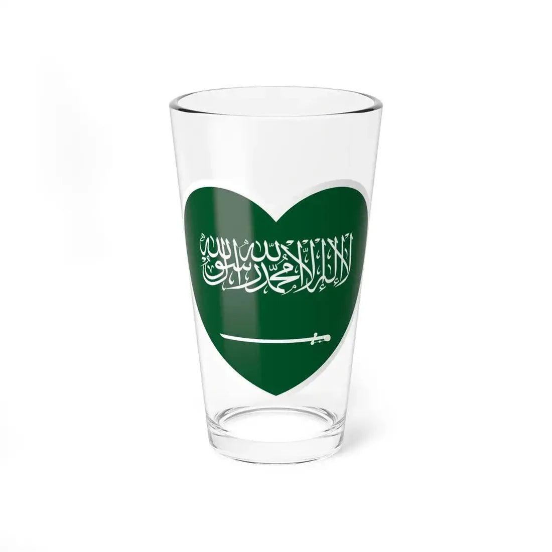 Heart Flag of Saudi Arabia - Pint Glass 16oz 16oz - Go Mug Yourself