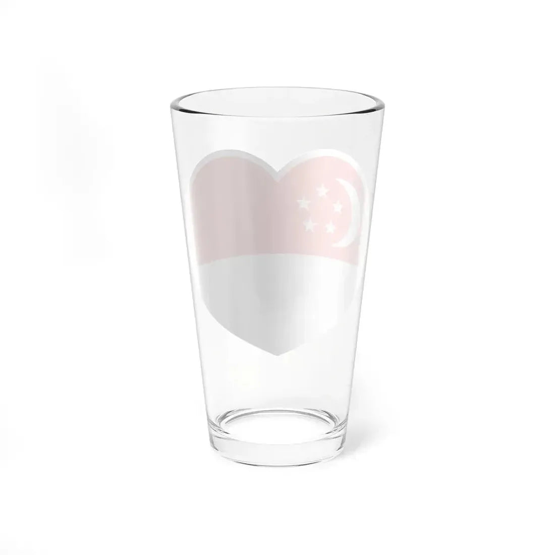 Heart Flag of Singapore - Pint Glass 16oz - Go Mug Yourself