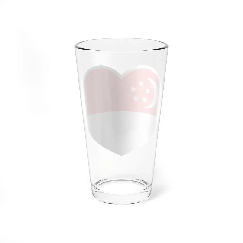 Heart Flag of Singapore - Pint Glass 16oz - Go Mug Yourself