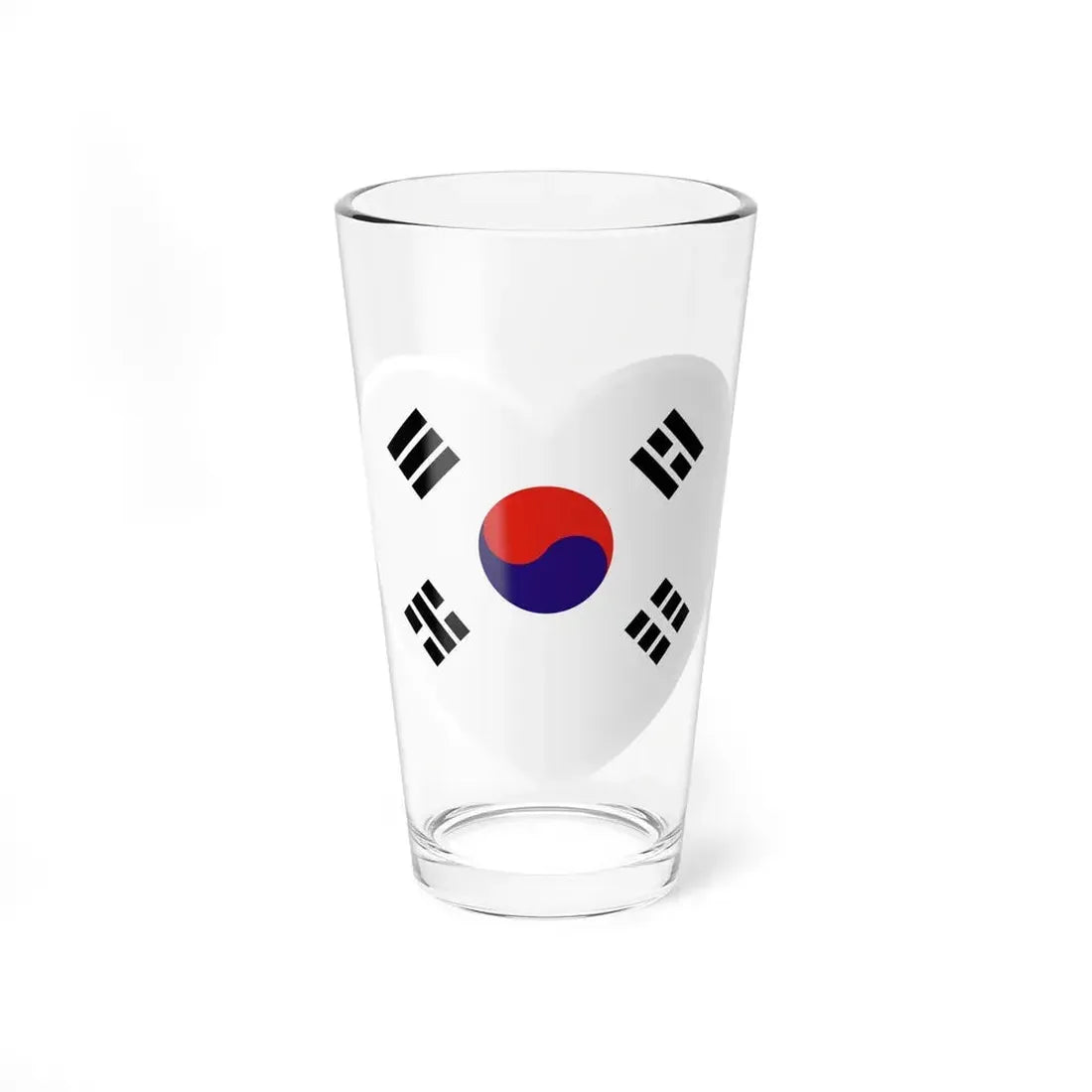 Heart Flag of South Korea 1945-1948 - Pint Glass 16oz 16oz - Go Mug Yourself