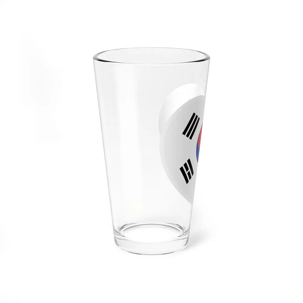 Heart Flag of South Korea - Pint Glass 16oz - Go Mug Yourself