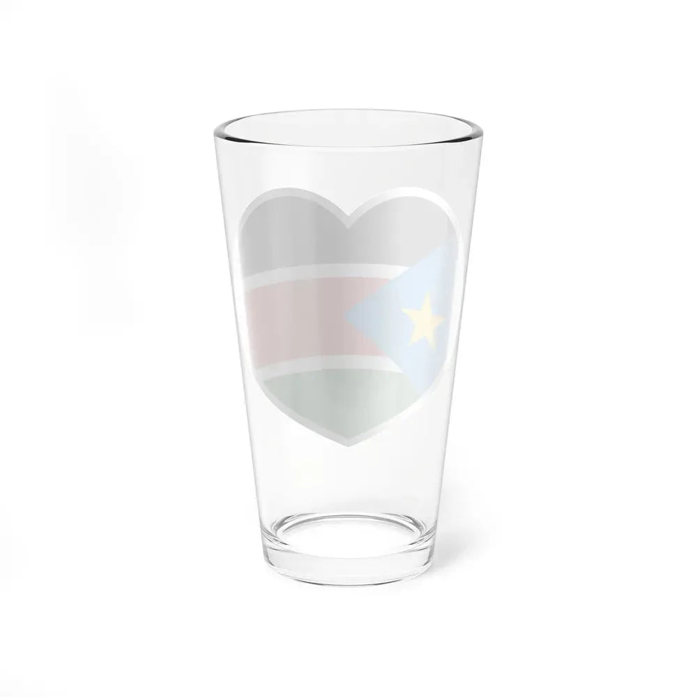 Heart Flag of South Sudan - Pint Glass 16oz - Go Mug Yourself