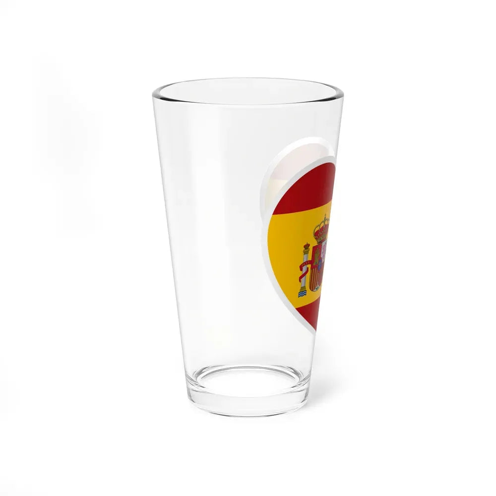 Heart Flag of Spain - Pint Glass 16oz - Go Mug Yourself