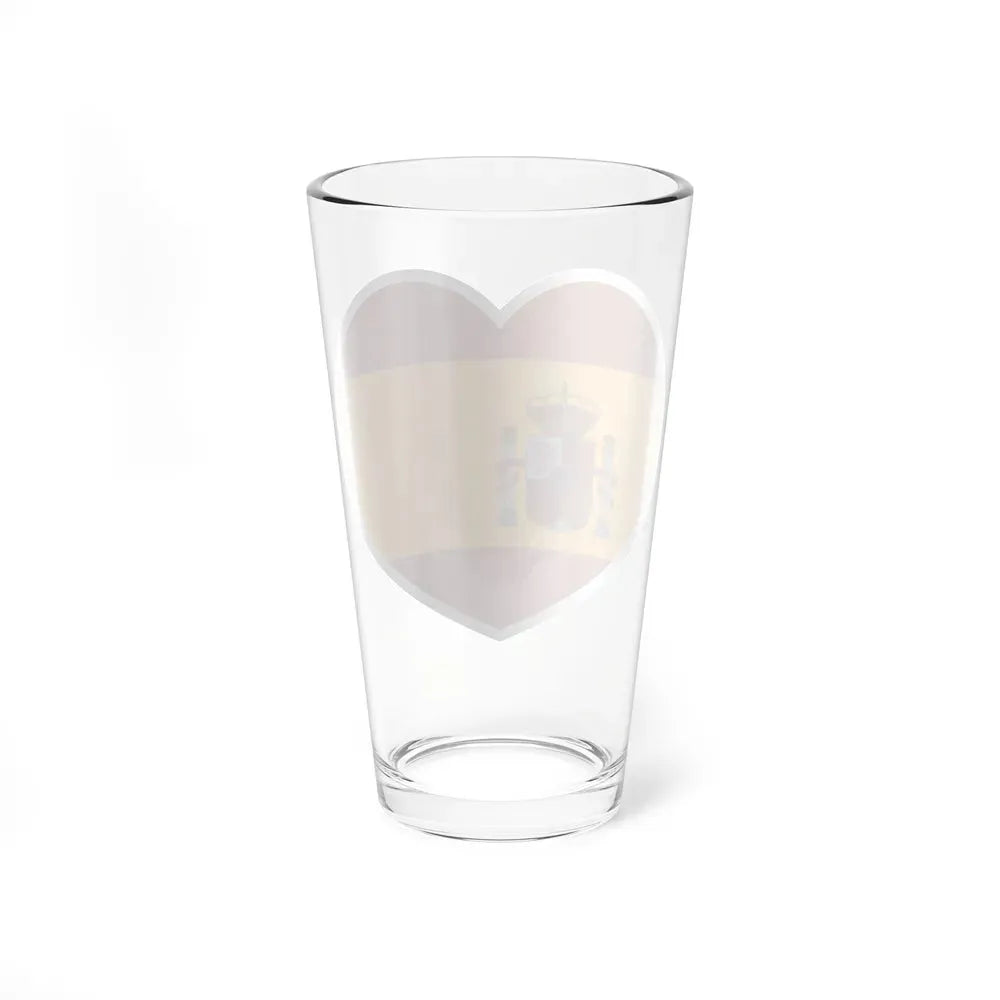 Heart Flag of Spain - Pint Glass 16oz - Go Mug Yourself