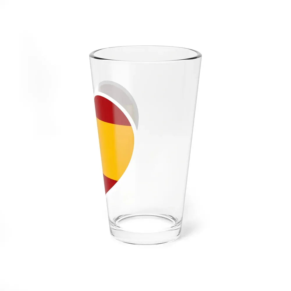 Heart Flag of Spain - Pint Glass 16oz - Go Mug Yourself