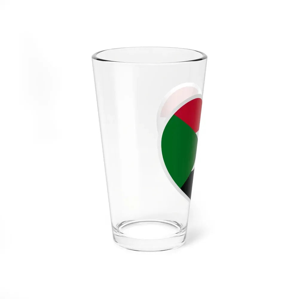Heart Flag of Sudan - Pint Glass 16oz - Go Mug Yourself