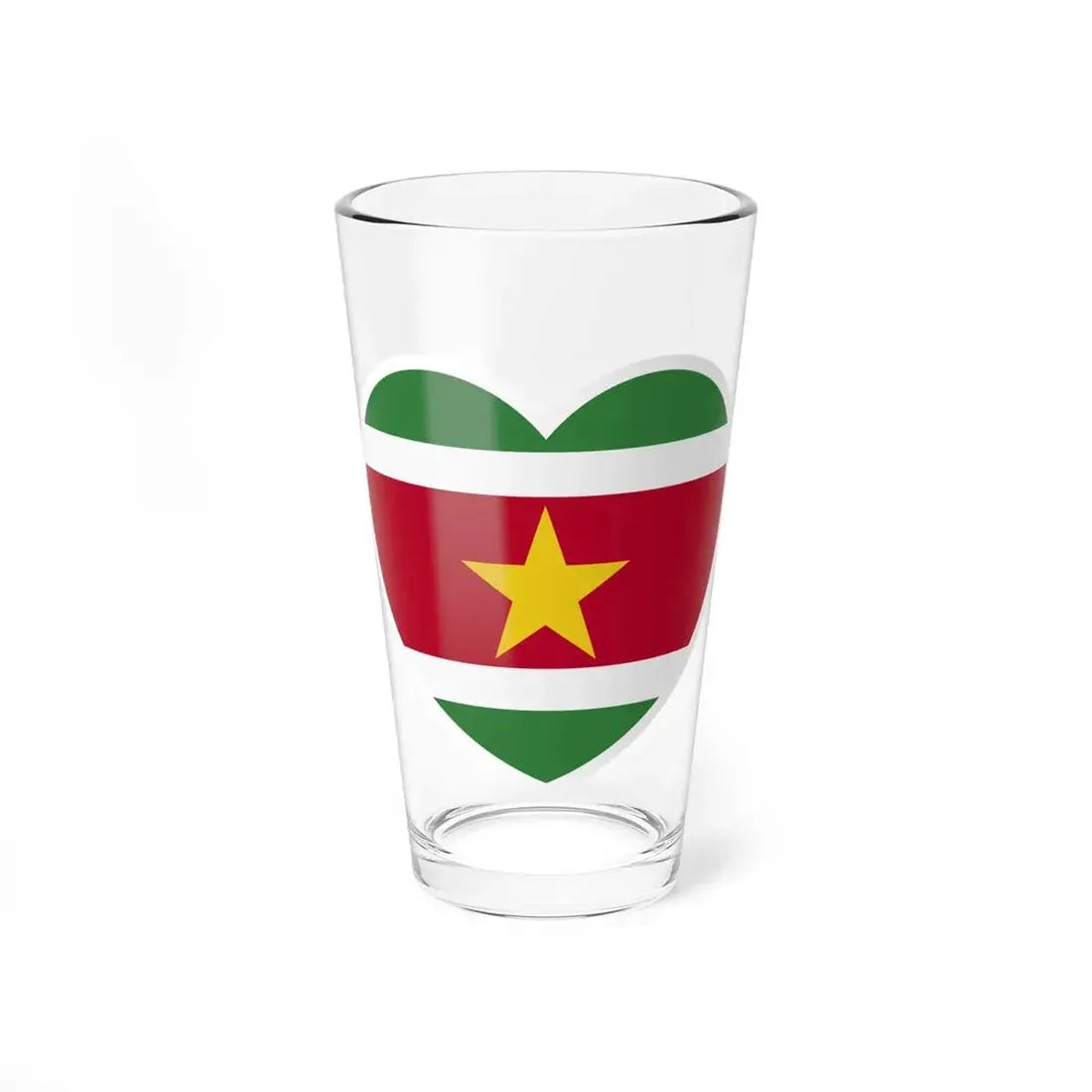 Heart Flag of Suriname - Pint Glass 16oz 16oz - Go Mug Yourself