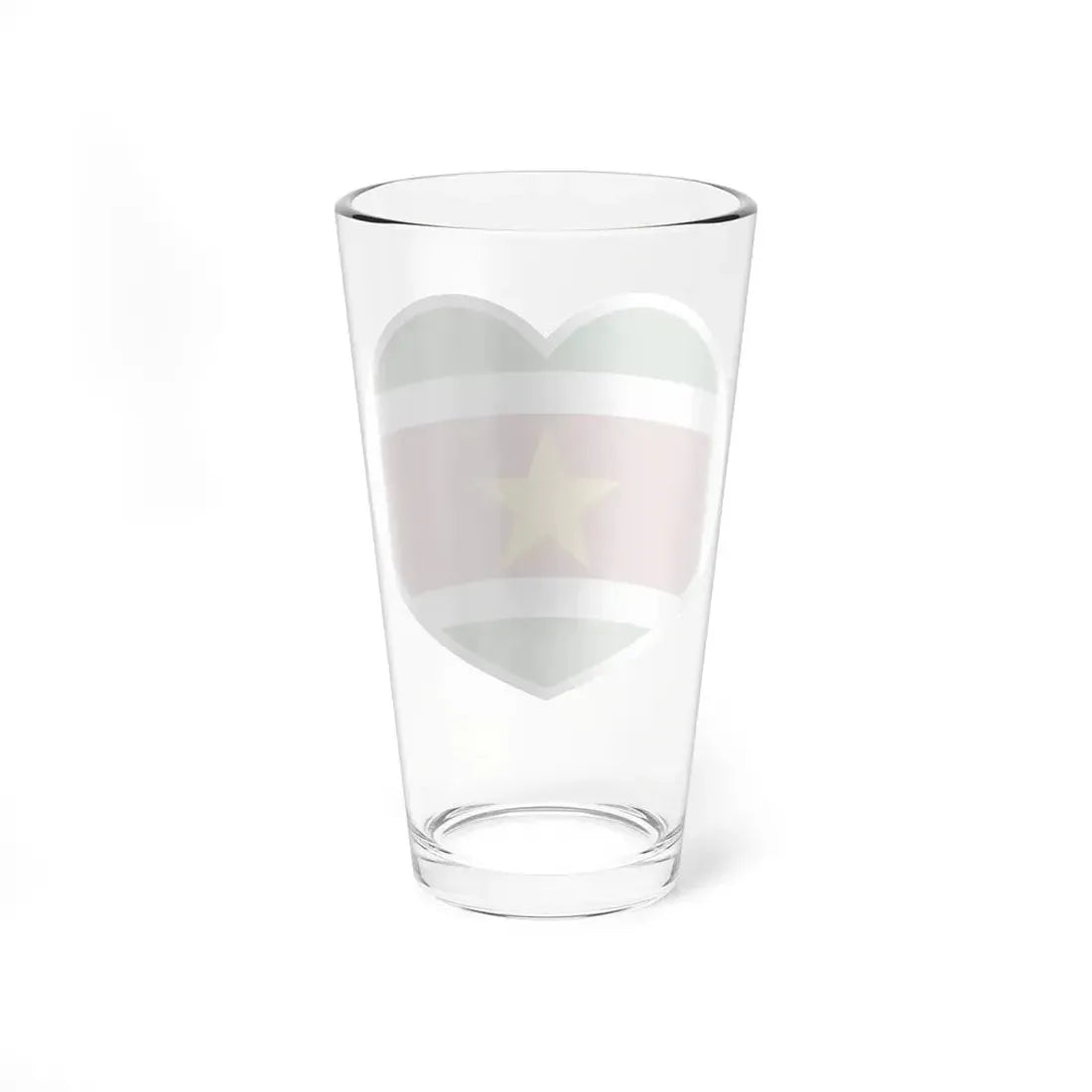 Heart Flag of Suriname - Pint Glass 16oz - Go Mug Yourself