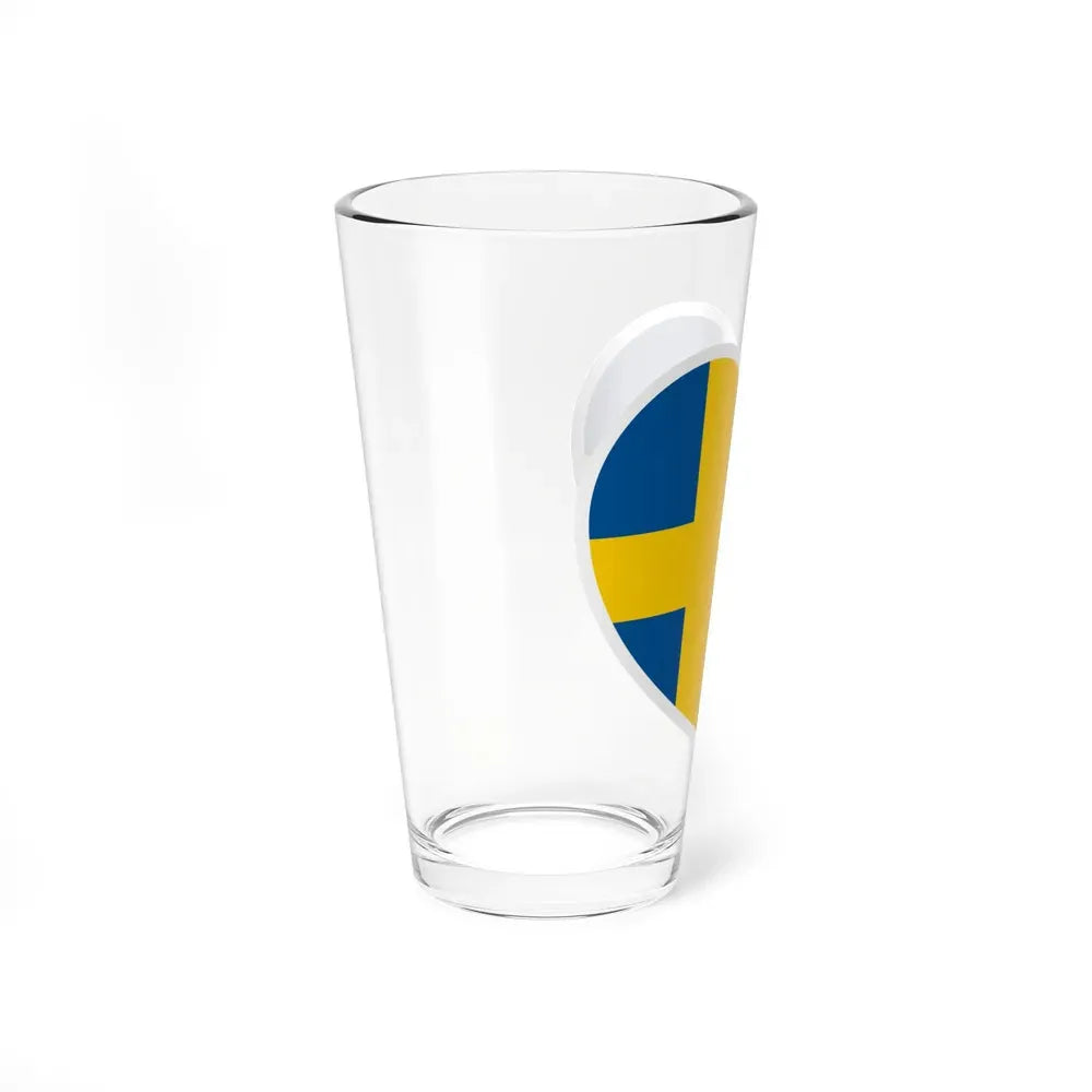 Heart Flag of Sweden - Pint Glass 16oz - Go Mug Yourself