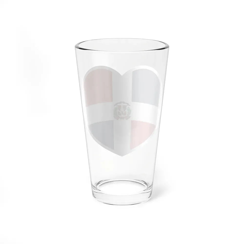 Heart Flag of the Dominican Republic - Pint Glass 16oz - Go Mug Yourself