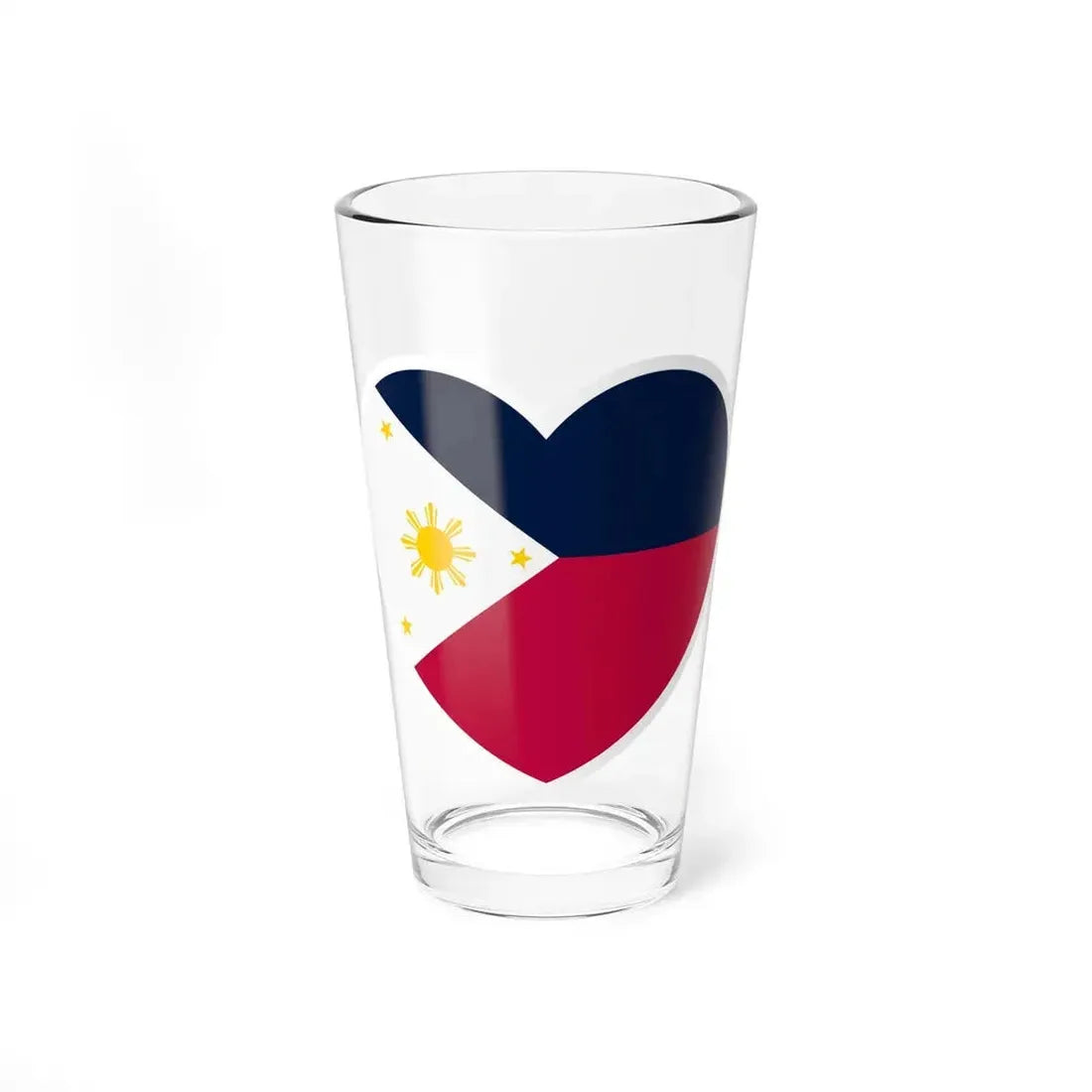 Heart Flag of the Philippines 1936-1985, 1986-1998 - Pint Glass 16oz 16oz - Go Mug Yourself