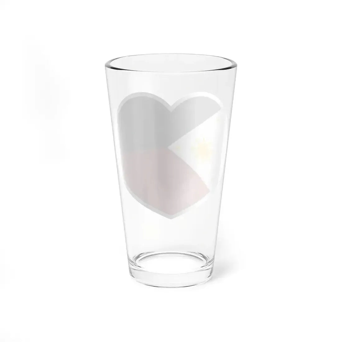 Heart Flag of the Philippines 1936-1985, 1986-1998 - Pint Glass 16oz - Go Mug Yourself
