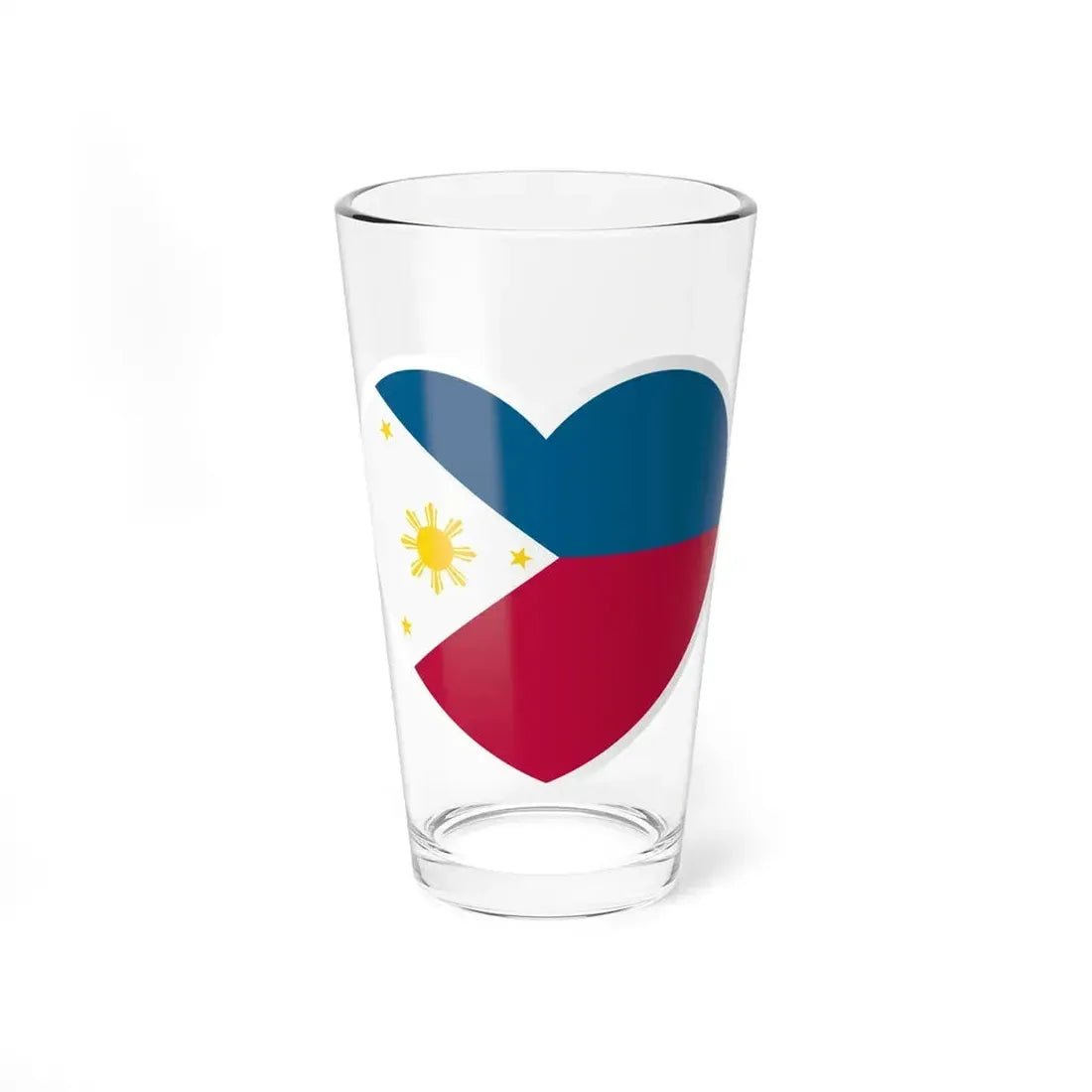 Heart Flag of the Philippines 1985-1986 - Pint Glass 16oz 16oz - Go Mug Yourself