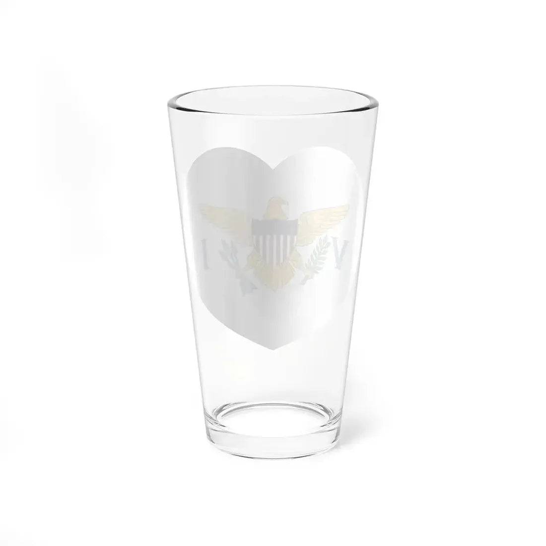 Heart Flag of the United States Virgin Islands - Pint Glass 16oz - Go Mug Yourself