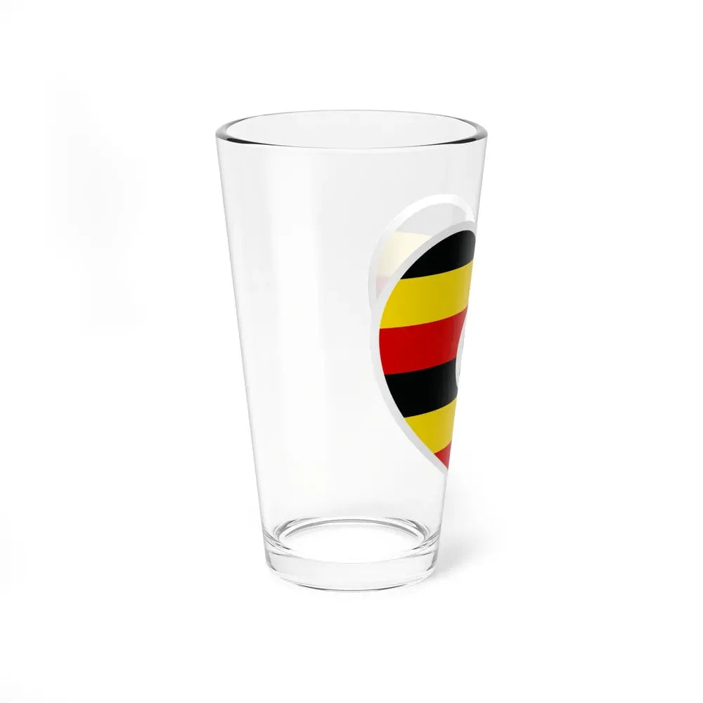 Heart Flag of Uganda - Pint Glass 16oz - Go Mug Yourself