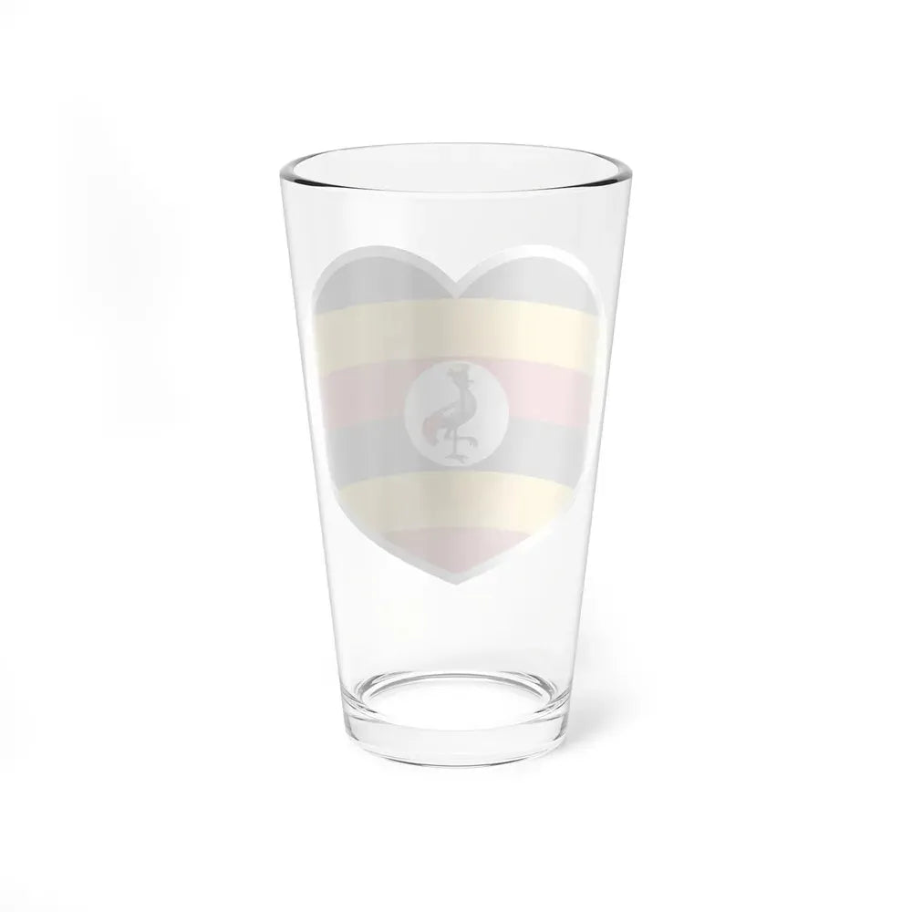 Heart Flag of Uganda - Pint Glass 16oz - Go Mug Yourself
