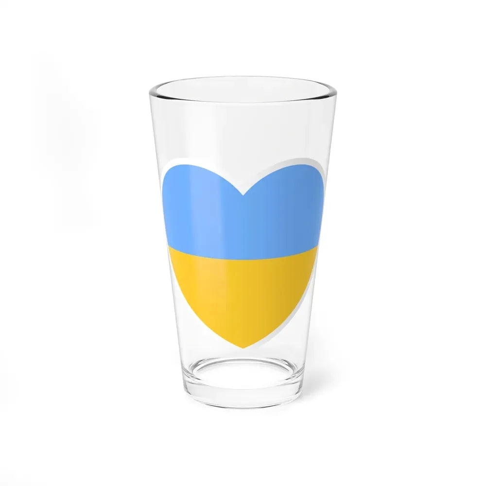 Heart Flag of Ukraine 1917-1921, 1991-1992 - Pint Glass 16oz 16oz - Go Mug Yourself