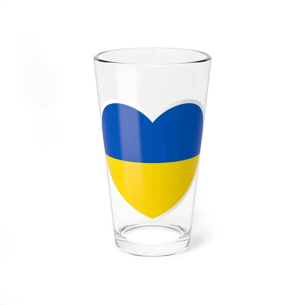 Heart Flag of Ukraine - Pint Glass 16oz 16oz - Go Mug Yourself