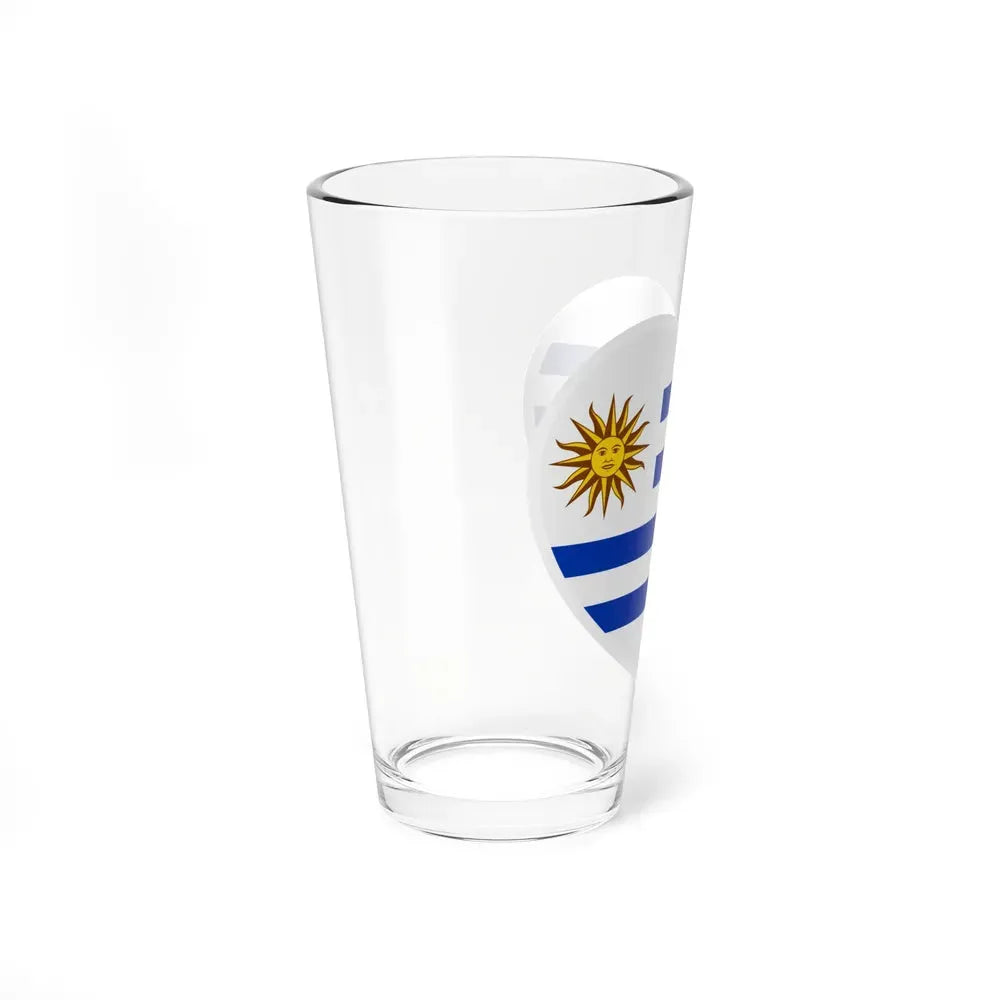 Heart Flag of Uruguay - Pint Glass 16oz - Go Mug Yourself