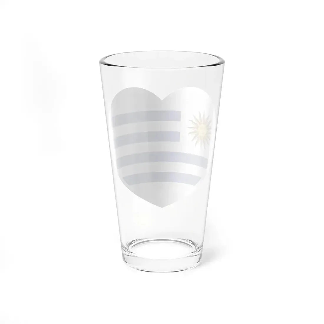 Heart Flag of Uruguay - Pint Glass 16oz - Go Mug Yourself