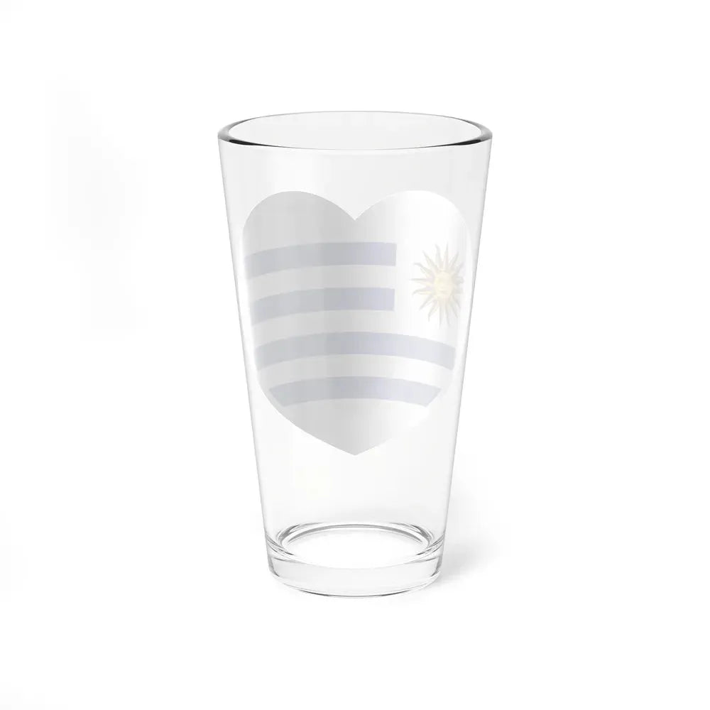 Heart Flag of Uruguay - Pint Glass 16oz - Go Mug Yourself