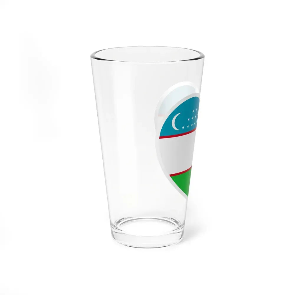 Heart Flag of Uzbekistan - Pint Glass 16oz - Go Mug Yourself