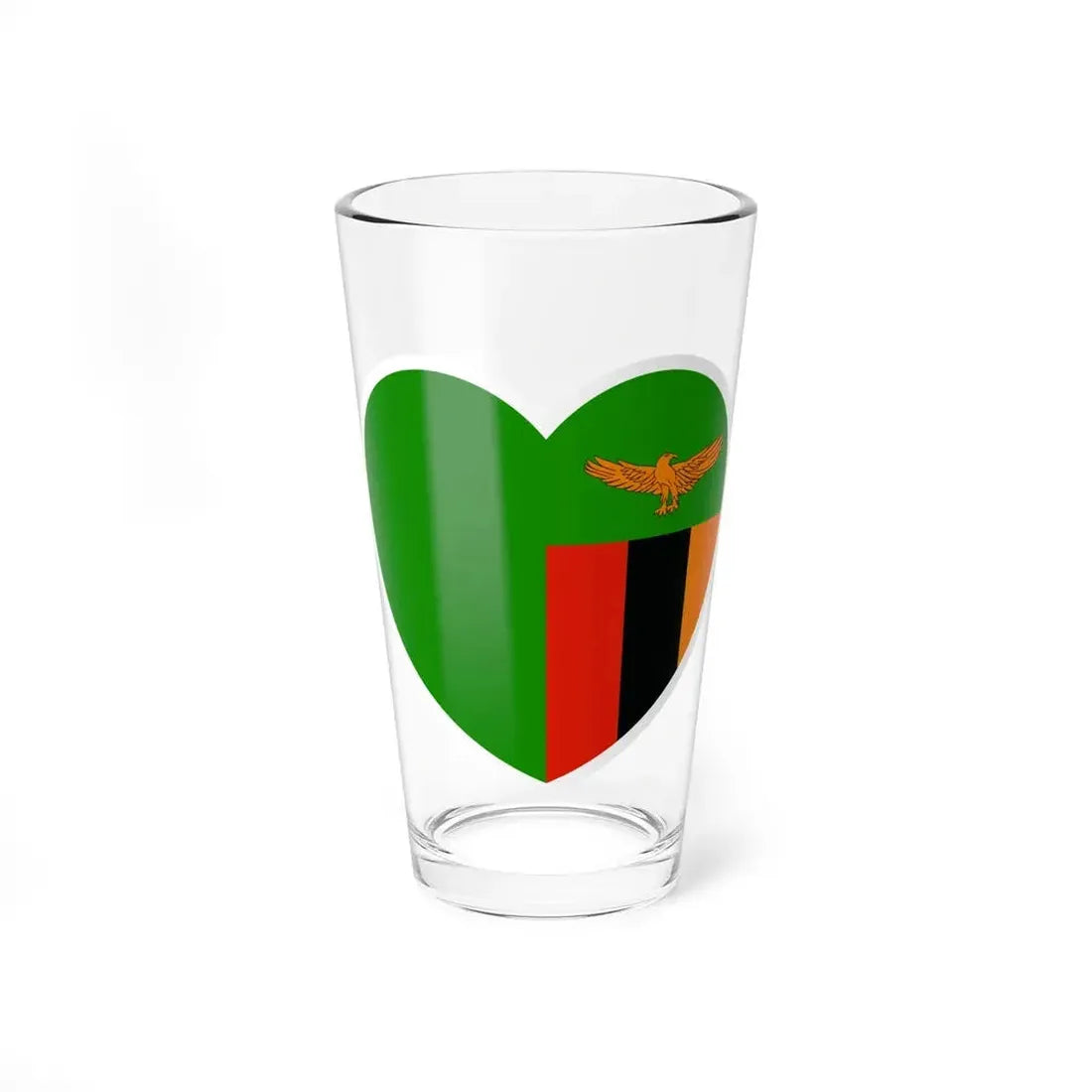 Heart Flag of Zambia - Pint Glass 16oz 16oz - Go Mug Yourself